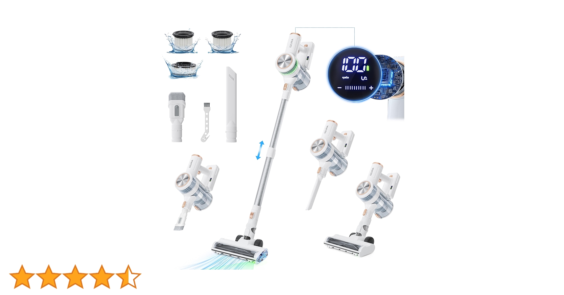 Amazon | 掃除機 コードレス 50000Pa【業界初 ムードライト登場